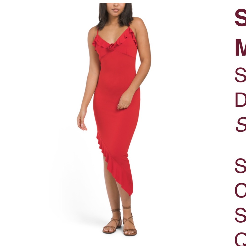 Asymmetrical Red Dress